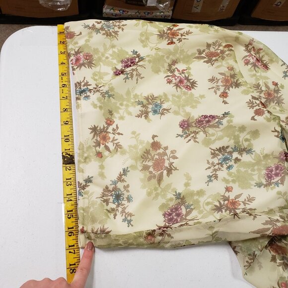 Vintage Tabloid Womens Sheer Floral Midi Skirt Size L Green Spring Forest Fairy - Picture 4 of 7